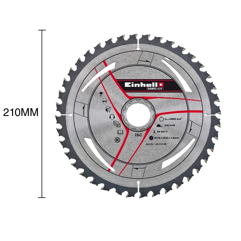 Disco sierra ingleteadora corte madera 24D widia ø 30mm x ø 210mm