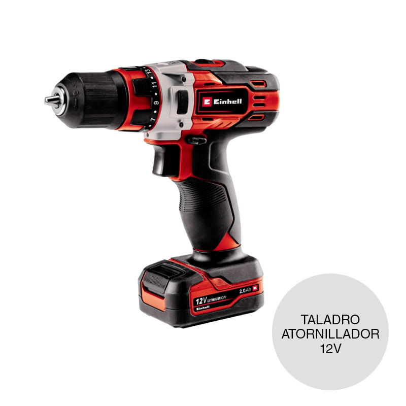 Taladro atornillador inalambrico TE-CD TE-CL kit c/juego brocas 12v 1400rpm mandril 10mm