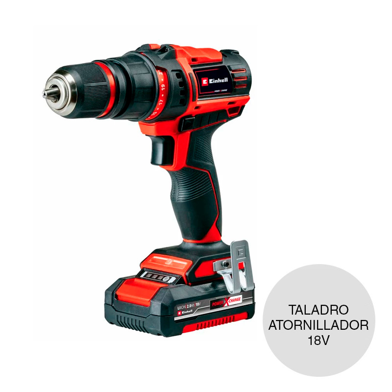 Taladro atornillador inalambrico TE-CD kit 18v 450rpm - 1600rpm mandril 13mm