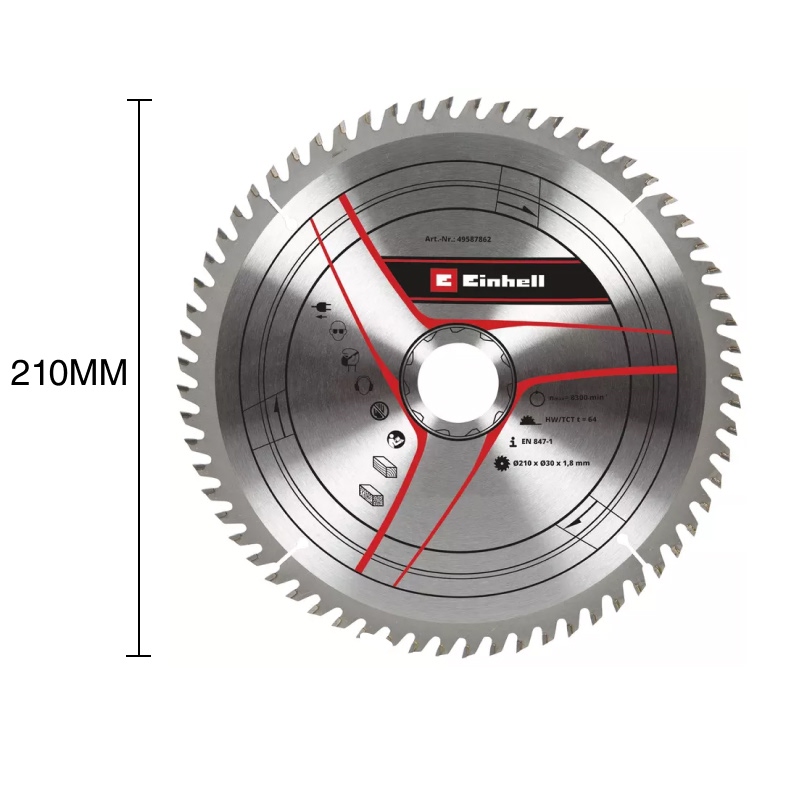Disco sierra ingleteadora corte madera 64D widia ø 30mm x ø 210mm