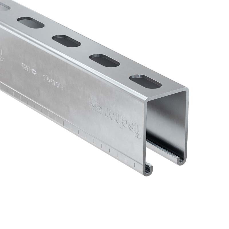 Carril perfil U FUS acero galvanizado 2.50mm x 41mm x 62mm x 6m