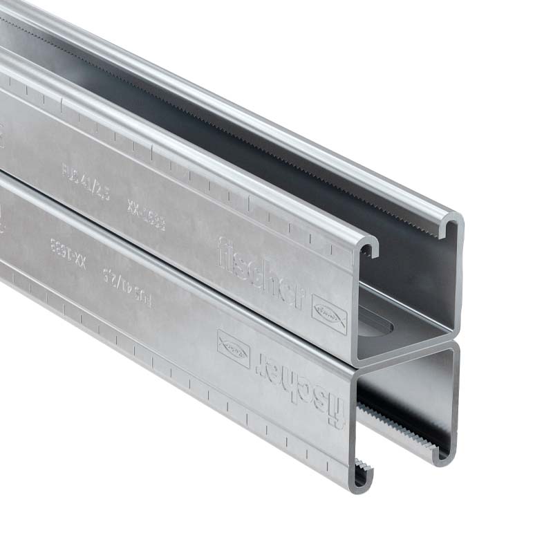 Carril perfil U doble FUS acero galvanizado 2.50mm x 41mm x 82mm x 6m