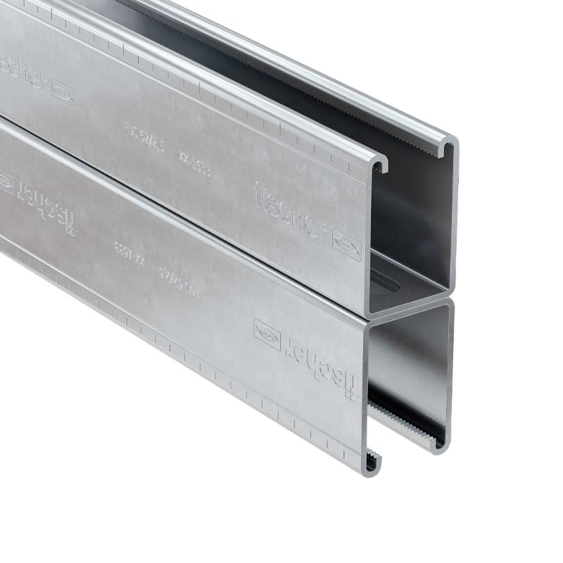 Carril perfil U doble FUS acero galvanizado 2.50mm x 41mm x 124mm x 6m