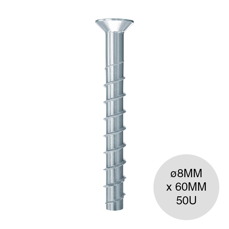 Tornillo p/hormigon UltraCut FBS II SK cabeza avellanada ø 8mm x 60mm caja x 50u