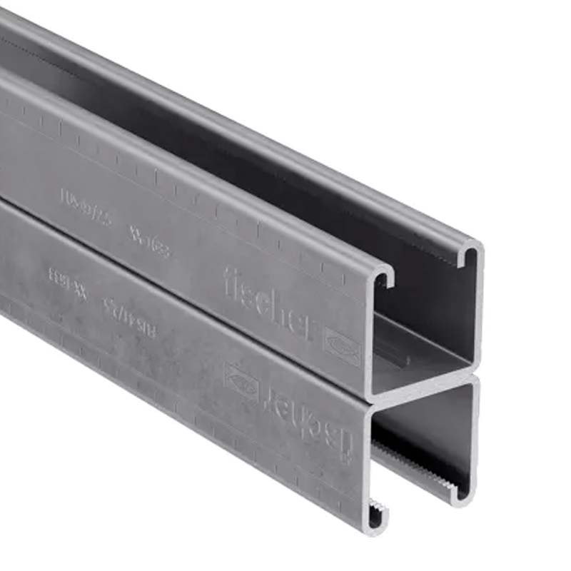 Carril perfil U doble FUS acero galvanizado HDG 2.50mm x 41mm x 82mm x 6m