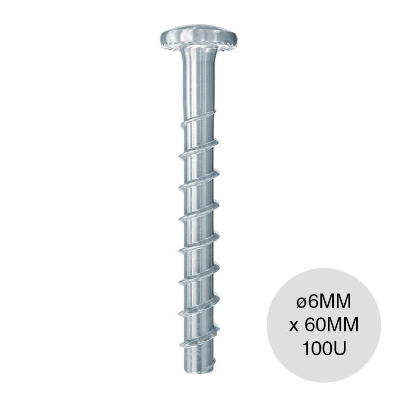 Tornillo p/hormigon UltraCut FBS II P cabeza plana ø 6mm x 60mm caja x 100u