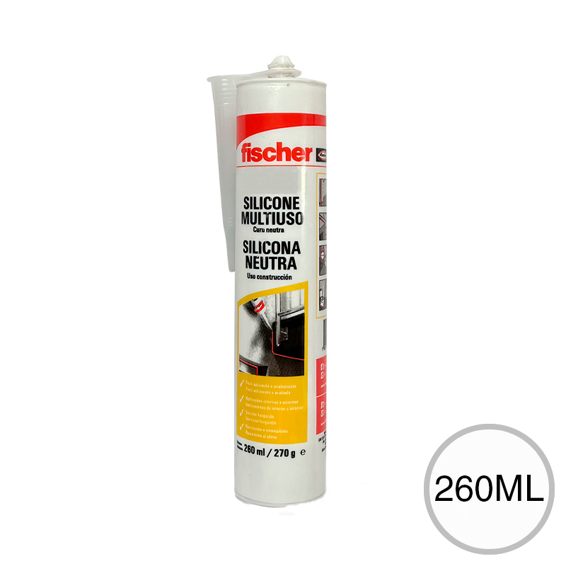 Sellador silicona neutra multiuso transparente cartucho x 260ml
