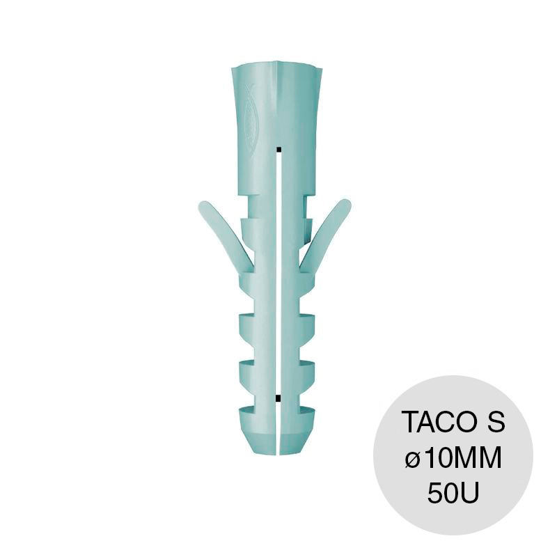 Taco tarugo S nylon s/tope ø 10mm caja x 50u