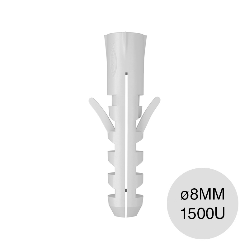 Taco tarugo S 8 nylon s/tope ø 8mm caja x 1500u