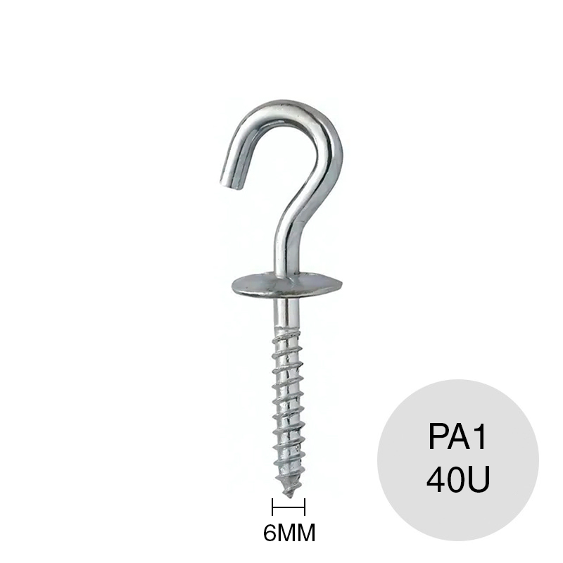 Piton abierto c/arandela PA1 p/taco 6mm acero zincado caja x 40u