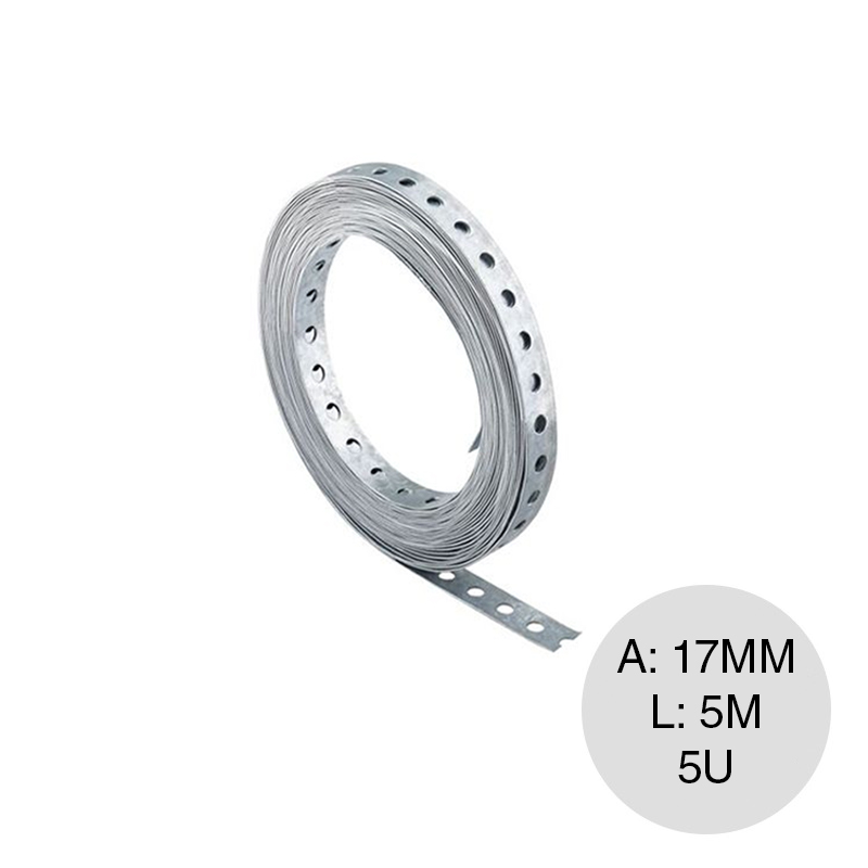 Cinta perforada galvanizada ZBM 0.5mm x 17mm x 5m blister x 5u