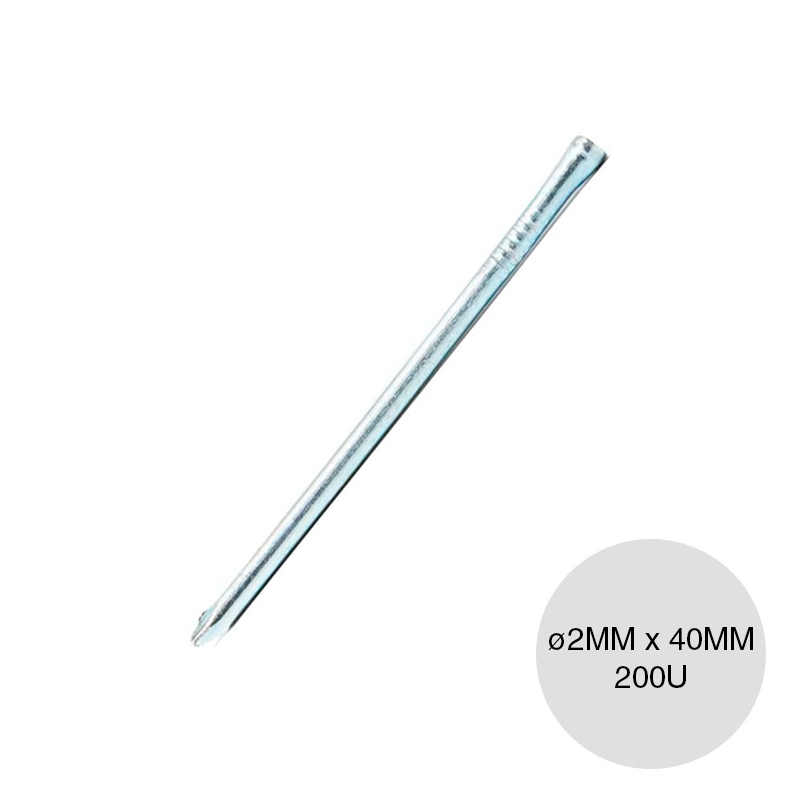 Clavo cabeza perdida punta paris CCP40 acero ø 2mm x 40mm caja x 200u