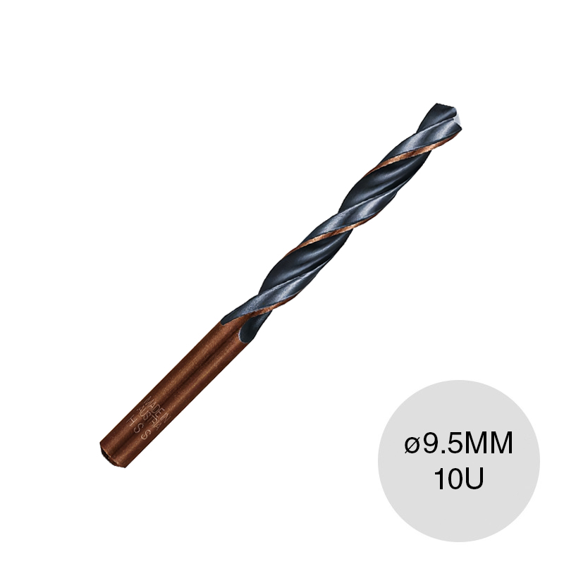 Broca p/metal F3 acero HSS-R ø 9.5mm caja x 10u
