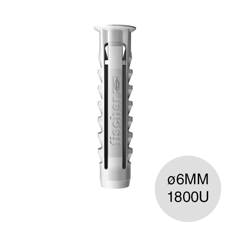 Taco tarugo nylon SX c/tope arandela expansion ø 6mm x 30mm balde x 1800u