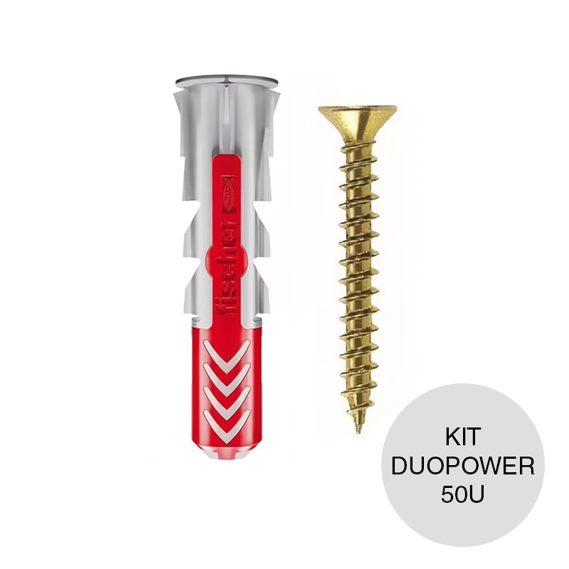 Kit taco tarugo DuoPower bicomponente ø 8mm x 40mm + Tornillo TMF ø 5mm x 45mm bolsa x 50u
