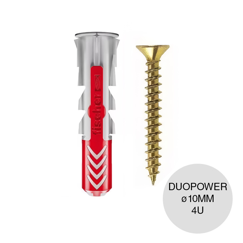 Kit taco tarugo DuoPower bicomponente ø 10mm x 50mm + Tornillo TMF ø 6mm x 60mm blister x 4u
