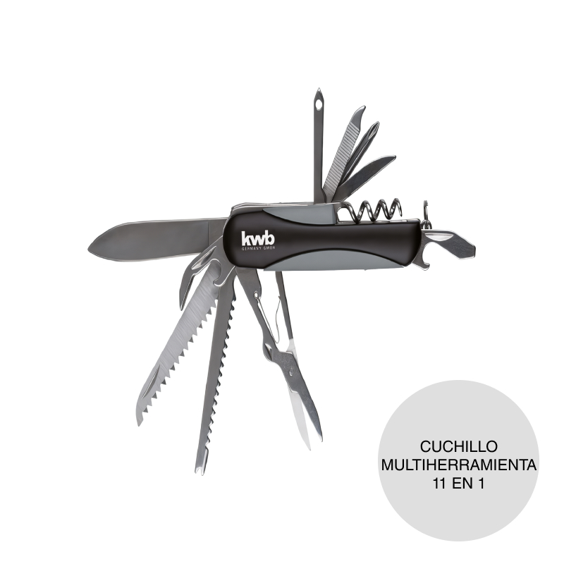 Cuchillo de bolsillo multiherramienta 11 en 1 acero inoxidable
