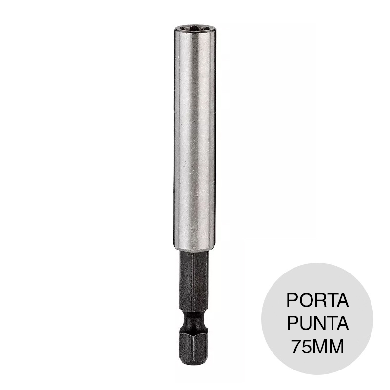 Porta punta imantada hexagonal encastre 1/4" acero inoxidable 75mm — imagen 1