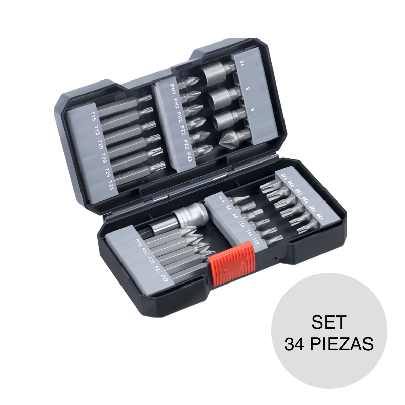 Set puntas p/taladro caja x 34 piezas