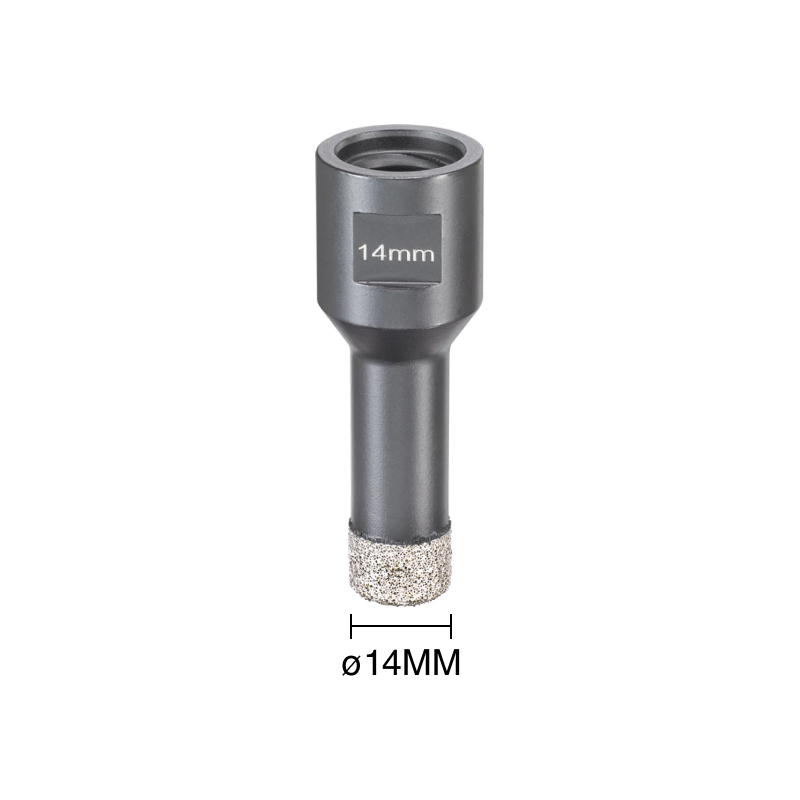 Sierra corona revestida de diamante p/corte seco ø 14mm rosca M14