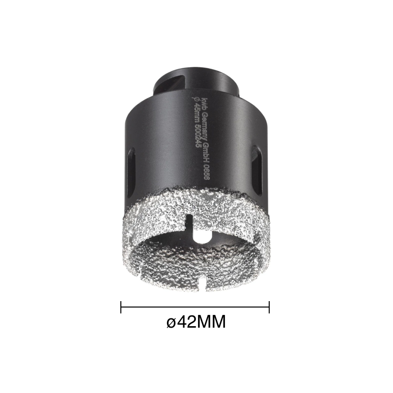 Sierra corona revestida de diamante p/corte seco ø 42mm rosca M14