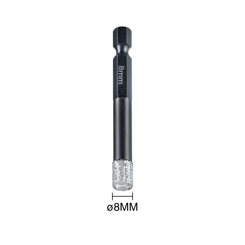 Sierra corona p/taladro revestida de diamante corte seco ø 8mm encastre hexagonal 1/4"