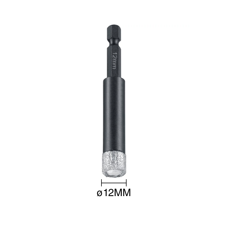 Sierra corona p/taladro revestida de diamante corte seco ø 12mm encastre hexagonal 1/4"