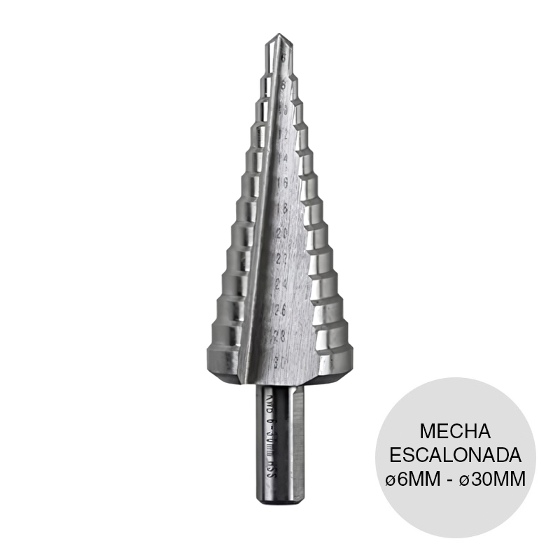 Mecha escalonada acero Hss ø 6mm - ø 30mm