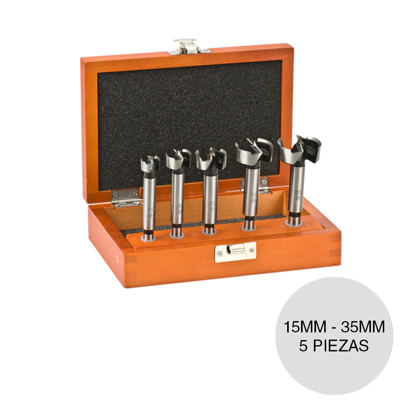 Set mecha forstner 15mm - 35mm blister x 5 piezas