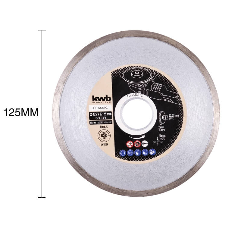 Disco corte diamantado Classic Silver Line Cut-Fix continuo 2mm x ø 125mm — imagen 1