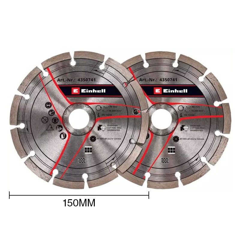 Disco corte diamantado segmentado 1.80mm x ø 150mm pack x 2u