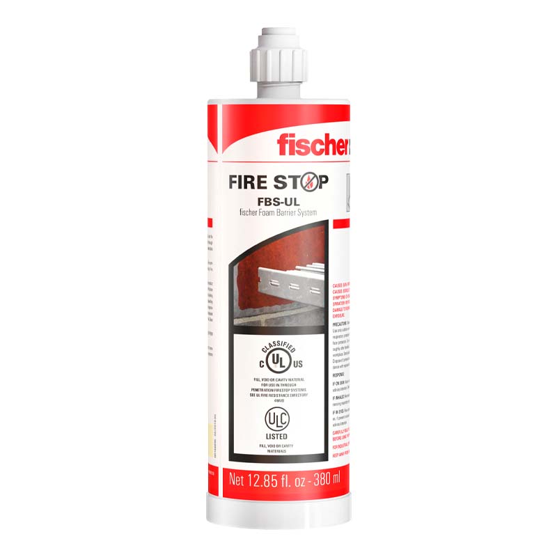 Espuma poliuretano expansivo barrera cortafuego FBS-UL cartucho x 380ml pack x 6u