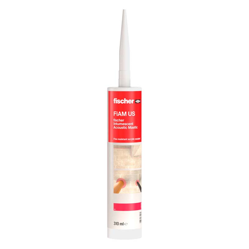 Masilla acrilica ignifuga FIAM US rojo cartucho x 310ml — imagen 1