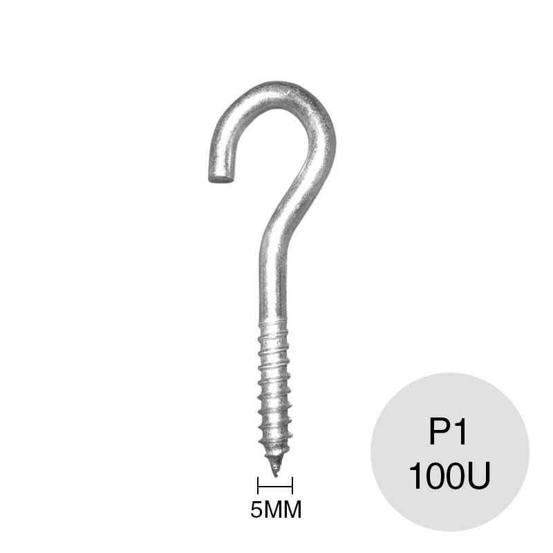 Piton abierto P1 p/taco 5mm acero zincado caja x 100u