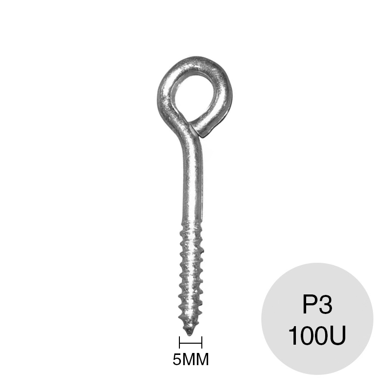 Piton cerrado P3 p/taco 5mm acero zincado caja x 100u