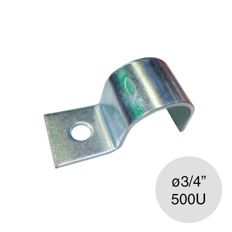 Abrazadera media omega CRM metalica ø 3/4" caja x 500u
