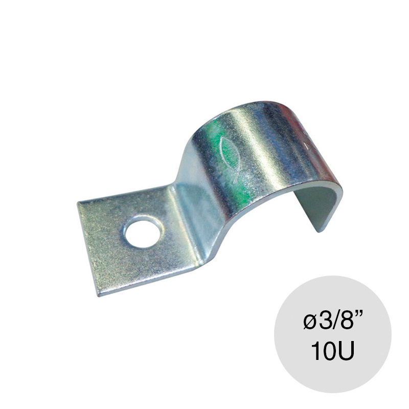 Abrazadera media omega CRM metalica ø 3/8" blister x 10u