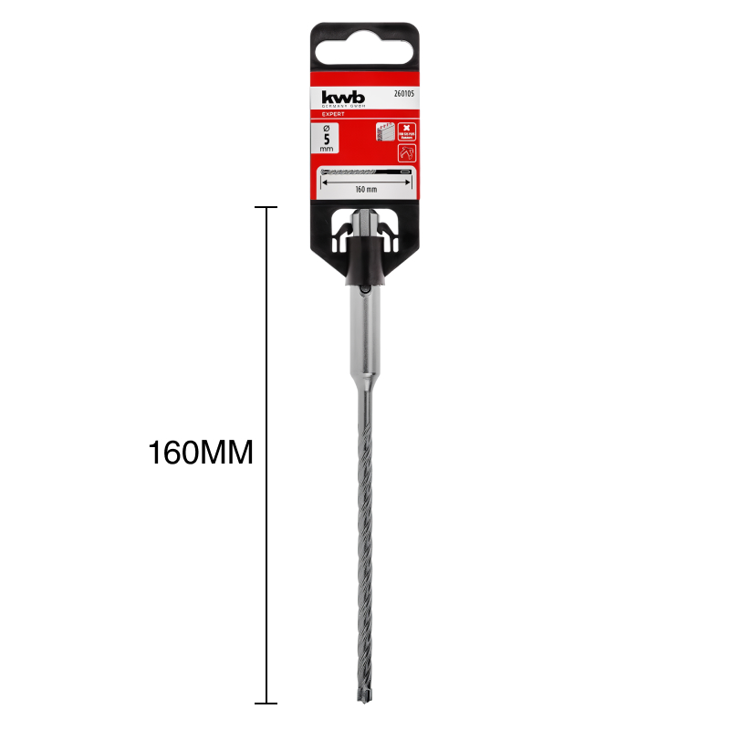 Mecha percutora HB4X SDS Plus 4 filos hormigon armado ø 5mm x 160mm