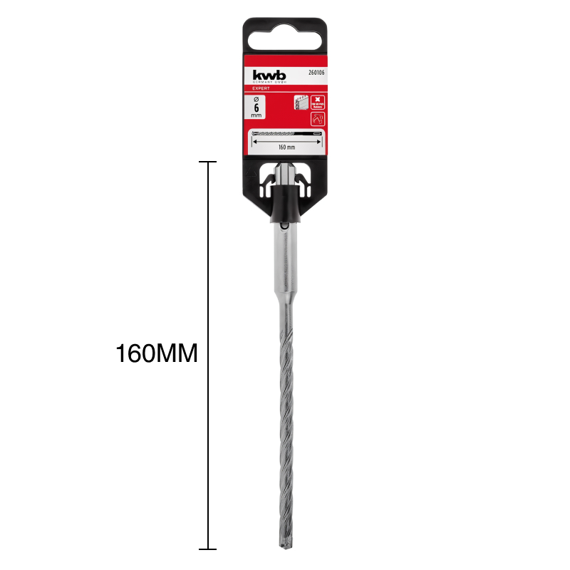 Mecha percutora HB4X SDS Plus 4 filos hormigon armado ø 6mm x 160mm