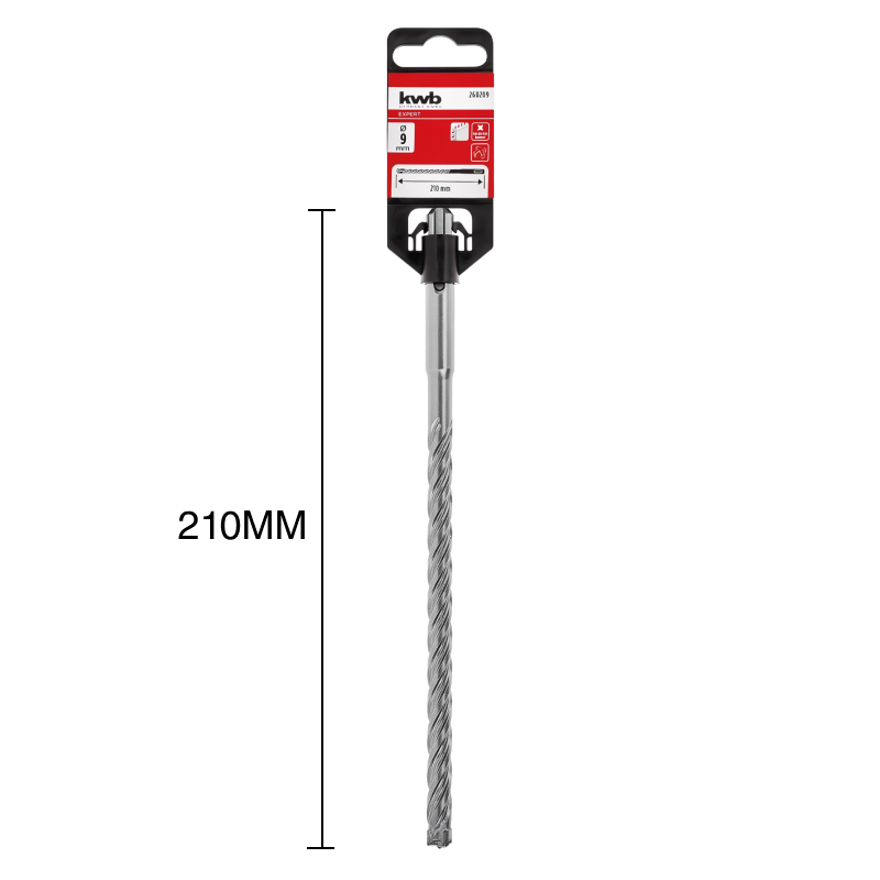 Mecha percutora HB4X SDS Plus 4 filos hormigon armado ø 9mm x 210mm