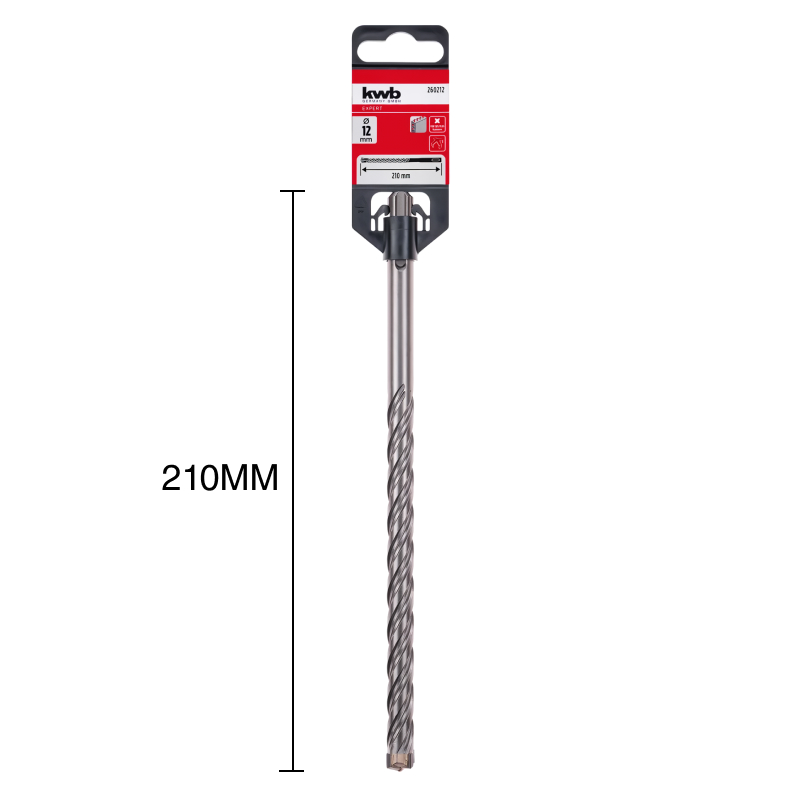 Mecha percutora HB4X SDS Plus 4 filos hormigon armado ø 12mm x 210mm