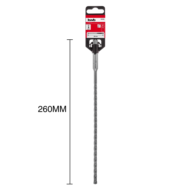 Mecha percutora HB4X SDS Plus 4 filos hormigon armado ø 6mm x 260mm