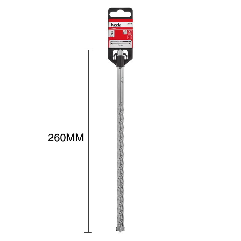 Mecha percutora HB4X SDS Plus 4 filos hormigon armado ø 12mm x 260mm