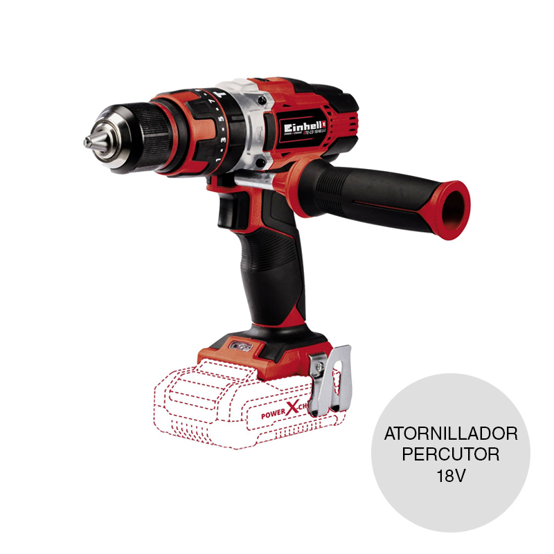 Taladro atornillador percutor inalambrico TE-CD 18v mandril 13mm — imagen 1